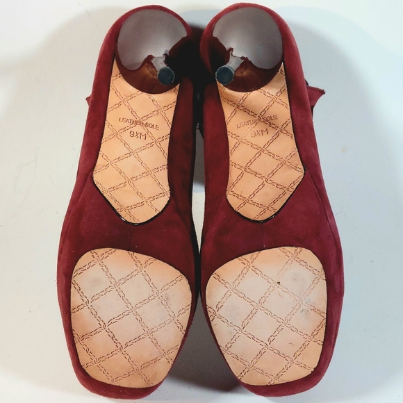 L.A.M.B. Burgundy suede Blade T-strap stiletto platform pumps, 9.5, never worn - Picture 11 of 16